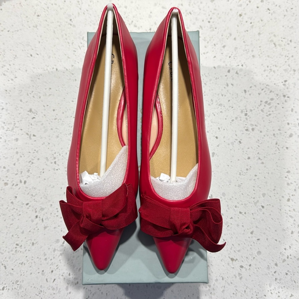 Red flags with bows